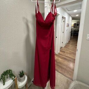 Azazie Burgundy Chiffon Bridesmaids Dress